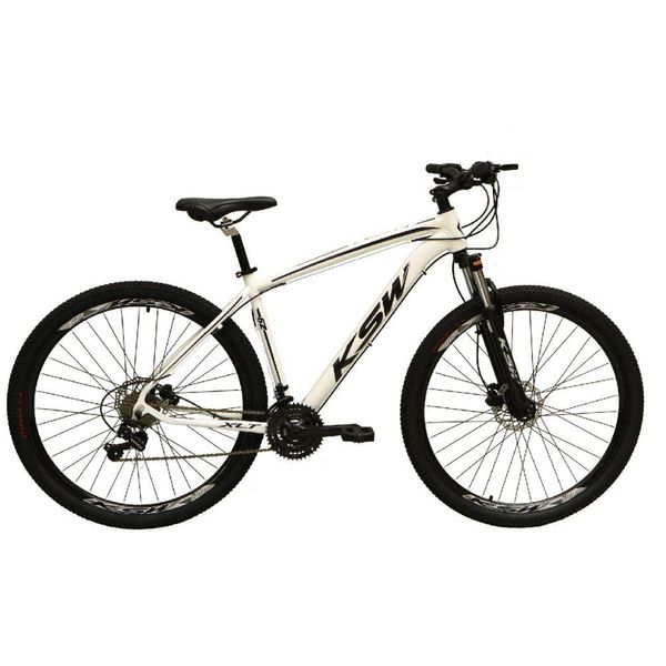 Bicicleta Aro 29 24v K7 Freio HidráulicoBranco Tam. 19