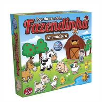 Jogo Da Memória Em Madeira Fazendinha 40 Peças Pais Filhos