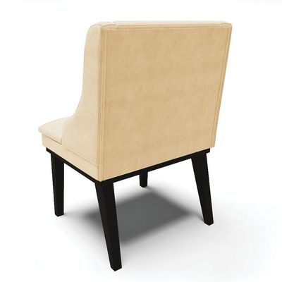 Cadeira De Jantar Liz Suede Base Fixa Madeira Preto Bege