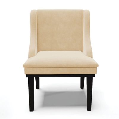 Cadeira De Jantar Liz Suede Base Fixa Madeira Preto Bege