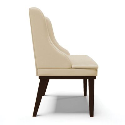Cadeira De Jantar Liz Corino Base Fixa Madeira Tabaco Bege