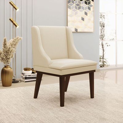 Cadeira De Jantar Liz Corino Base Fixa Madeira Tabaco Bege