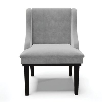 Cadeira De Jantar Liz Suede Base Fixa Madeira Preto Cinza