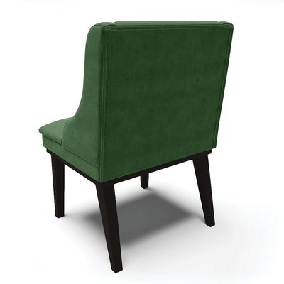 Cadeira De Jantar Liz Suede Base Fixa Madeira Preto Verde