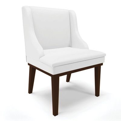 Cadeira De Jantar Liz Corino Base Madeira Tabaco Branco