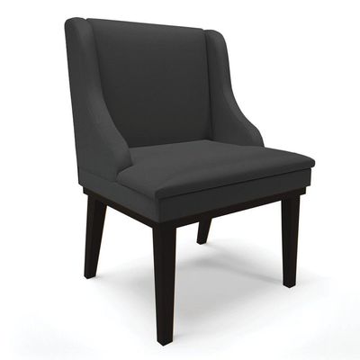 Cadeira De Jantar Liz Corino Base Fixa Madeira Preto Preto