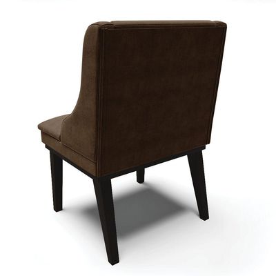 Cadeira De Jantar Liz Suede Base Fixa Madeira Preto Marrom