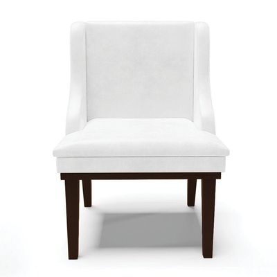 Cadeira De Jantar Base Fixa Madeira Tabaco Cor Branco