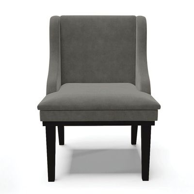 Cadeira De Jantar Liz Suede Base Fixa Madeira Preto Grafite