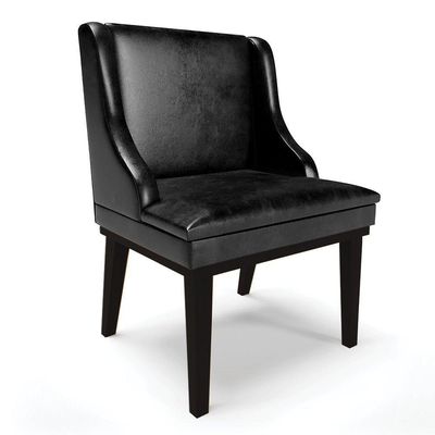 Cadeira De Jantar Base Fixa Madeira Preto Cor Preto