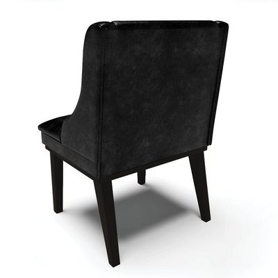 Cadeira De Jantar Base Fixa Madeira Preto Cor Preto