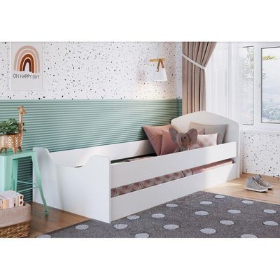 Cama Infanto Juvenil Com Protetores 80 Encanto Art In Móveis Branco