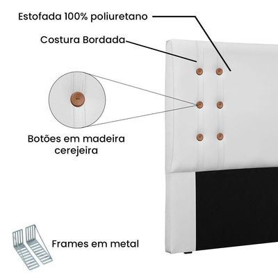 Cabeceira King 1,95m Genova Corano Branco
