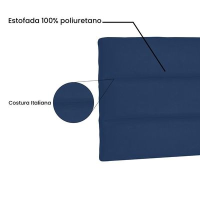 Cabeceira Painel King 1,95m La Italiana Suede Azul Marinho