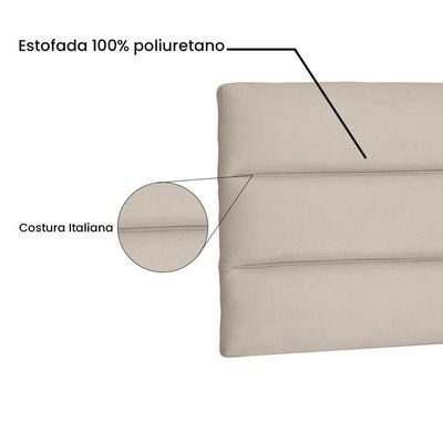 Cabeceira Painel King 1,95m La Italiana Suede Bege