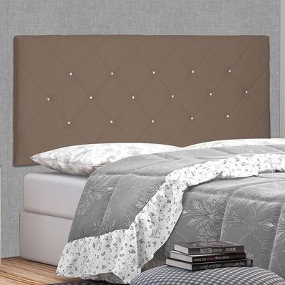 Cabeceira Painel King 1,95m Tânia Suede Caramelo