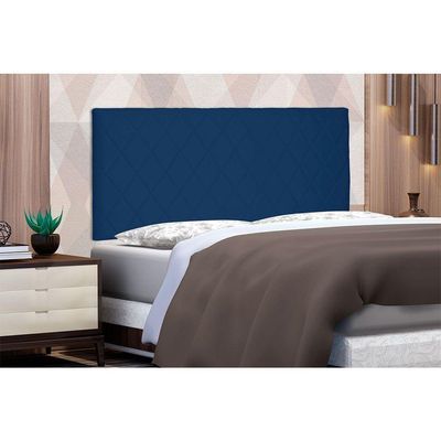 Cabeceira Painel King 1,95m Esmeralda Suede Azul Marinho