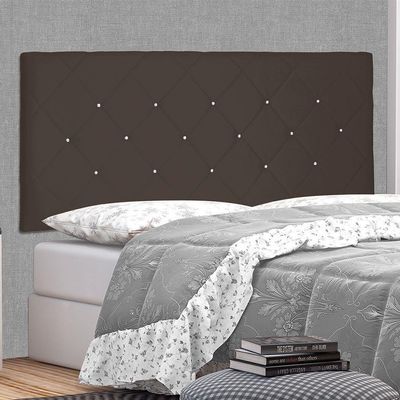 Cabeceira Painel King 1,95m Tânia Suede Marrom Café