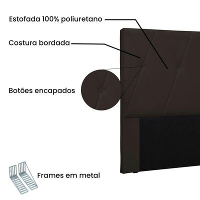 Cabeceira King 1,95m Aquilla Corano Marrom