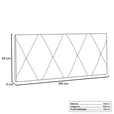 Cabeceira Painel King 1,95m Aquilla Suede Bege