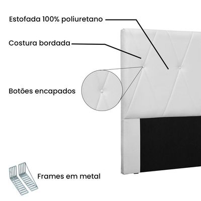 Cabeceira King 1,95m Aquilla Corano Branco
