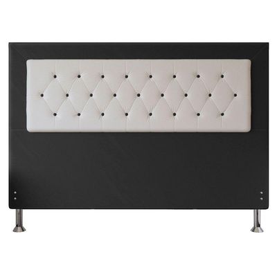 Cabeceira King 1,95m Havana Suede Branco Preto