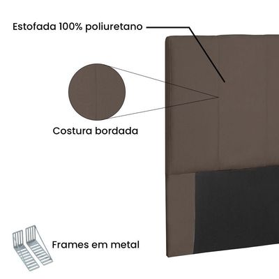 Cabeceira King 1,95m Ravenna Suede Caramelo
