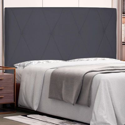 Cabeceira King 1,95m Aquilla Suede Cinza
