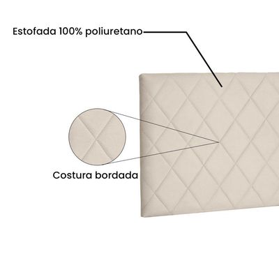 Cabeceira Painel King 1,95m Esmeralda Suede Bege