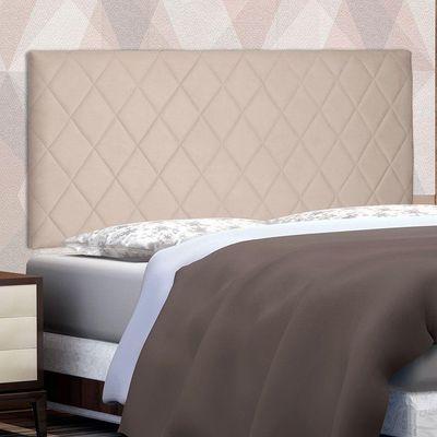 Cabeceira Painel King 1,95m Esmeralda Suede Bege