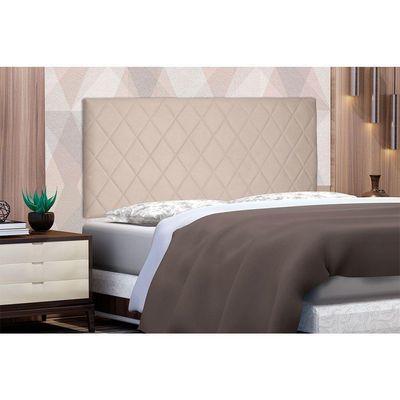 Cabeceira Painel King 1,95m Esmeralda Suede Bege