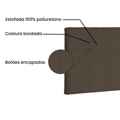 Cabeceira Painel King 1,95m Verona Suede Caramelo