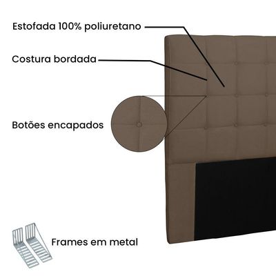 Cabeceira King 1,95m Verona Suede Caramelo