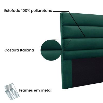 Cabeceira King 1,95m La Italiana Veludo Verde Floresta