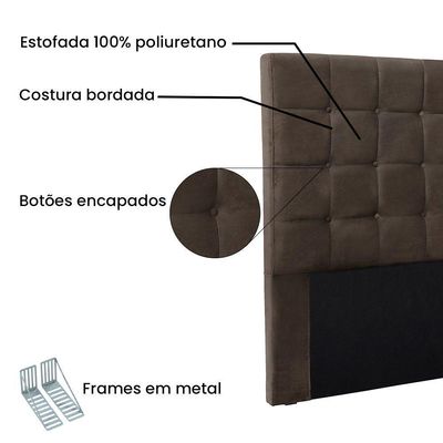Cabeceira King 1,95m Verona Veludo Marrom