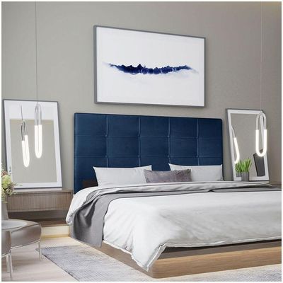 Cabeceira King 1,95m Roma Suede Azul Marinho - Pallazio