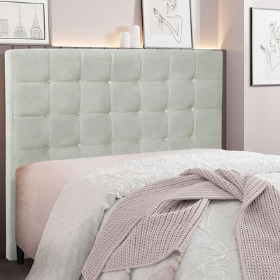 Cabeceira King 1,95m Verona Veludo Cinza Prata