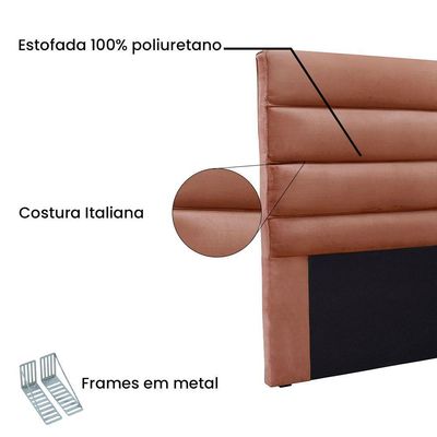 Cabeceira King 1,95m La Italiana Veludo Cobre