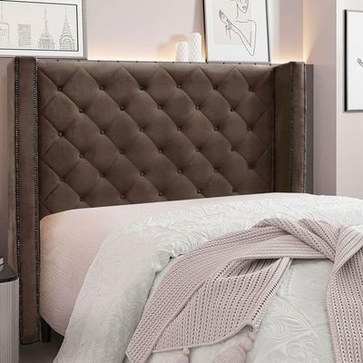 Cabeceira King 1,95m Vicenza Veludo Marrom
