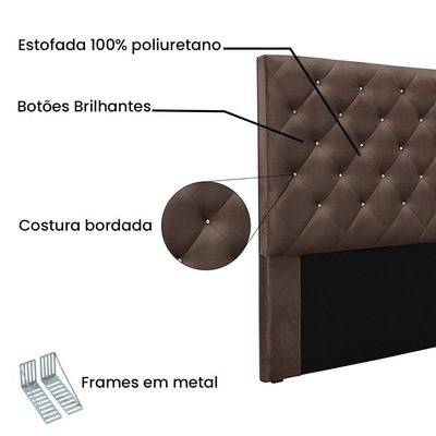 Cabeceira King 1,95m Tânia Veludo Marrom