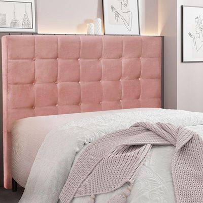 Cabeceira King 1,95m Verona Veludo Rosa