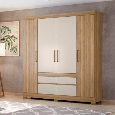 Guarda Roupa Demobile 4 Portas 6 Gavetas Amendola/off White