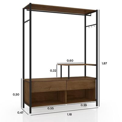 Guarda Roupa Closet Barcelona 2 Gavetas Preto/demolição