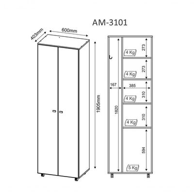Armário Para Lavanderia 02 Portas Multiuso Am3101 Branco
