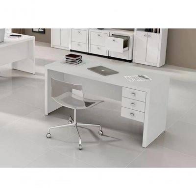 Escrivaninha Para Escritorio Me4113 Branco Branco