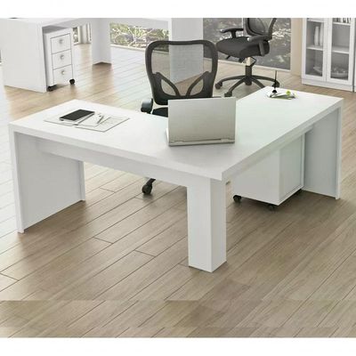 Escrivaninha Para Escritorio Angular Me4116 Branco Branco