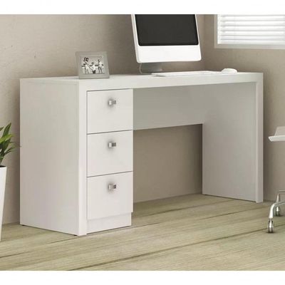 Escrivaninha 03 Gavetas Reversível Me4102 Branco Branco