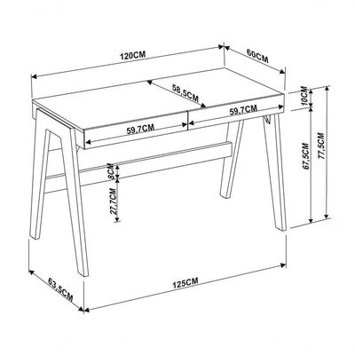 Escrivaninha Para Escritorio 26105 Linha Trend Hanover Off W