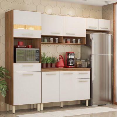 Cozinha Compacta 4 Peças Dama Demóbile Amêndola/branco