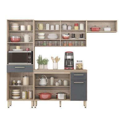 Cozinha Compacta 4 Peças Dama Demóbile Avena/grafito